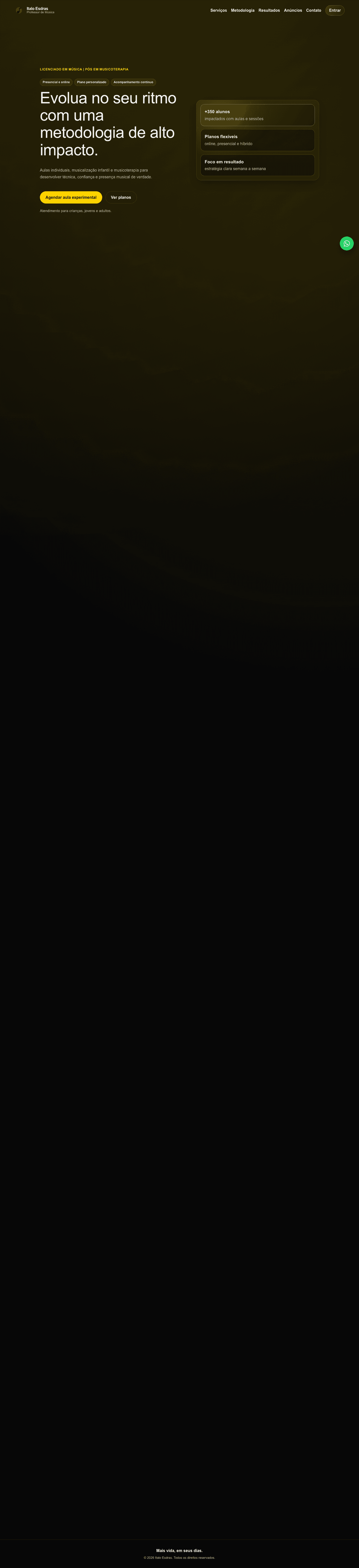 Tela inicial da plataforma Italo Esdras